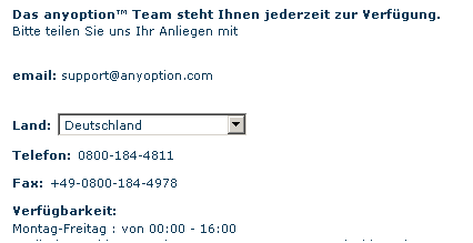 anyoption - Kundendienst 1