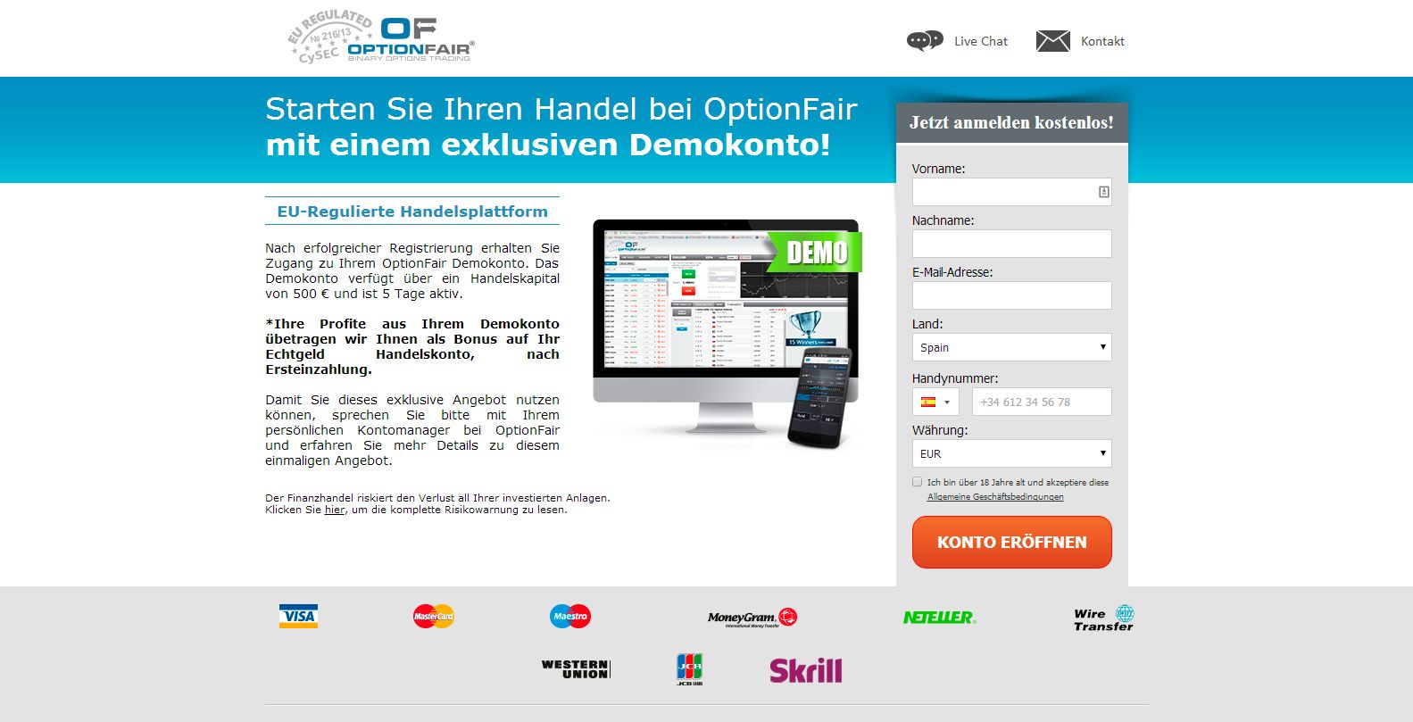 OptionFair Demokonto