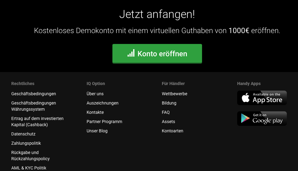 Broker IQ Option Demokonto
