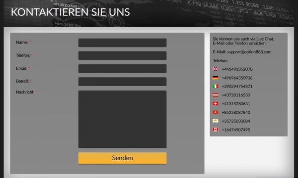 Check des Option888 Kundensupport