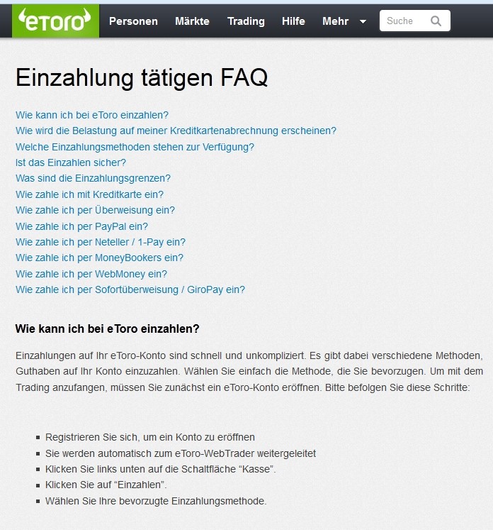 eToro FAQ