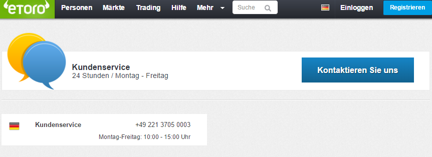 eToro Kundenservice