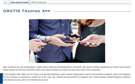 Die Trading App von Banc de Binary