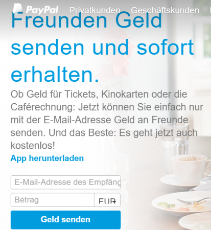 Geld mit PayPal versenden