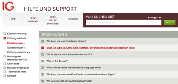 Zahlungen bei IG