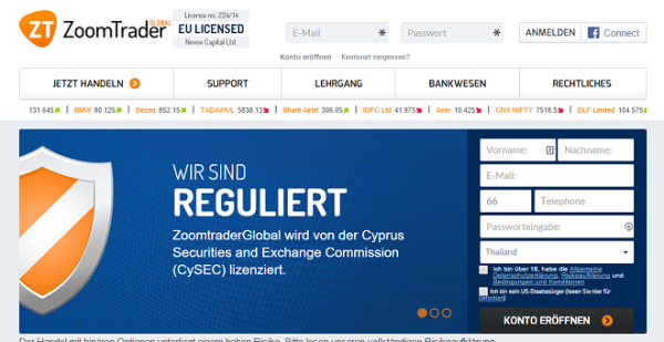 ZoomTrader Webseite