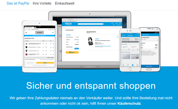 Das ist PayPal – die Webseite