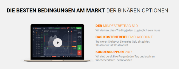 Sehr gute Handelskonditionen bei IQ Option