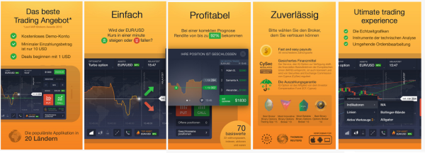 Gute mobile Anwendung bei IQ Option