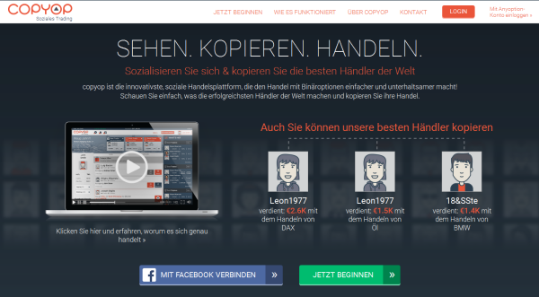 Copyop als empfehlenswerter Social Trading Broker
