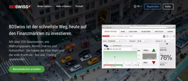 Überblick des Brokers BDSwiss