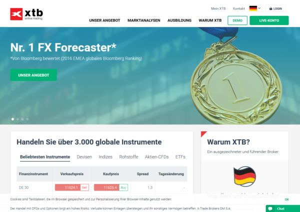 XTB Webseite