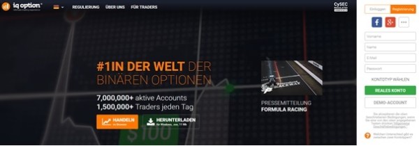 Kontoeröffnung Demoaccount IQ Option