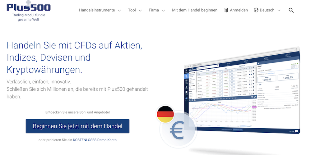 Plus500 Webseite